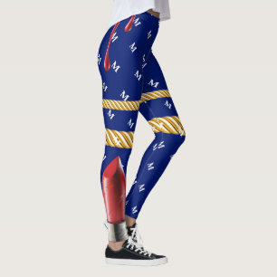 Chic Navy Snyggt Läppar Gift Bday Beauty Girl Leggings
