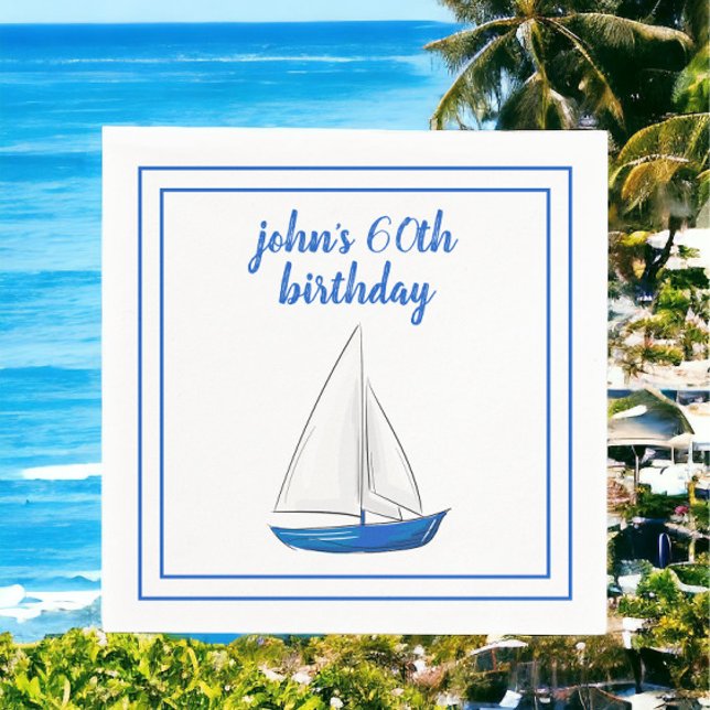 Chic Navyblå Fartygs Cocktailfest  Pappersservett (Skapare uppladdad)