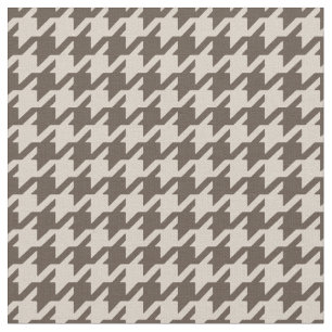 Chic Neurtal brun och beige houndstooth mönster Tyg
