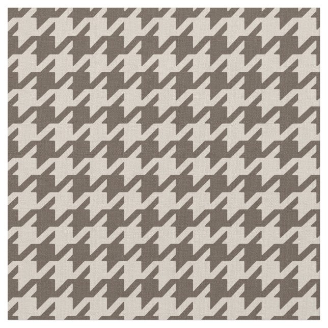 Chic Neurtal brun och beige houndstooth mönster Tyg (Närbild)