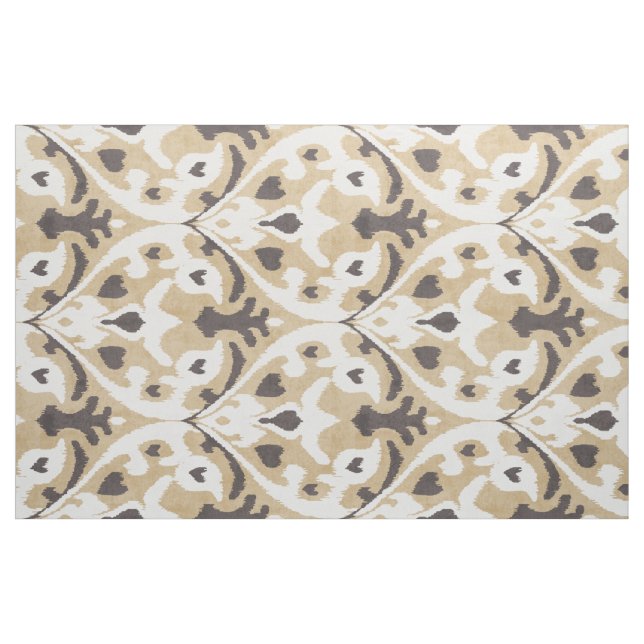Chic neutralt beige och brun ikat tribal mönster tyg (Fat Quarter)