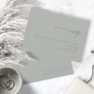 Chic Neutralt Bröllop Sage Grått ID1020 OSA Kort