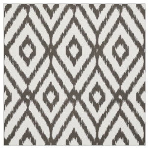 Chic neutralt brun beige ikat diamant mönster tyg
