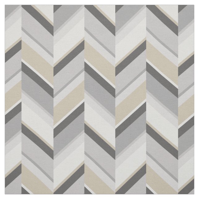Chic neutralt grått beige geometric zigzag mönster tyg (Provkarta)