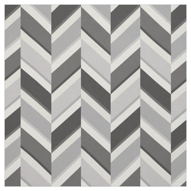 Chic neutralt grått geometric zigzag mönster tyg (Provkarta)