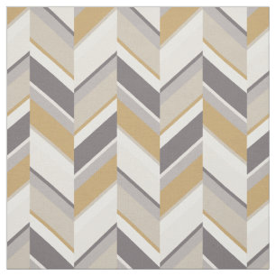 Chic neutralt grått guld geometrisk zigzag mönst tyg
