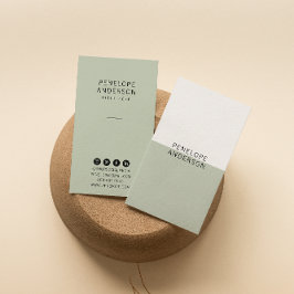 Chic Neutralt Grönt Minimalist Modern Boho Trendig Visitkort