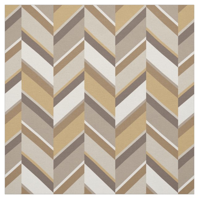 Chic neutralt guld beige geometric zigzag mönster tyg (Provkarta)