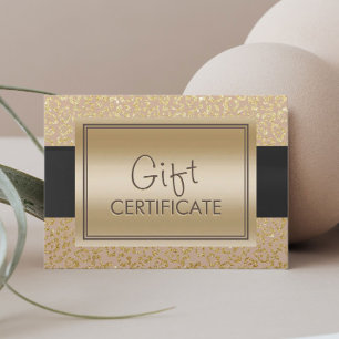 Chic Neutralt Guld Leopard Print Gift-certifikat Rabattkort
