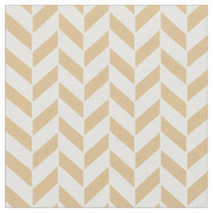 Chic neutralt guld vit geometrisk zigzag mönster tyg