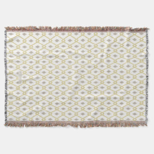Chic neutralt gult taupe ikat diamant mönster filt