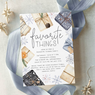 Chic Neutralt Helgdag Favorite Sak Party Inbjudningar