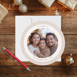 Chic Neutralt Nordic Snowflake Photo jul Card Kort