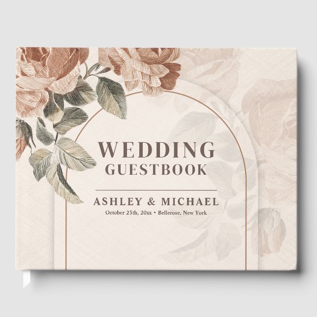 Chic neutralt örntoner som rostar ro fallgrop gästböcker (Framsida)