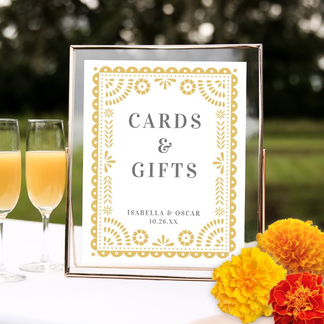 Chic Neutralt Papel Picado Wedding Reception Sign Poster (Skapare uppladdad)