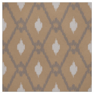 Chic neutralt taupe brun ikat diamant mönster tyg