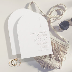 Chic Neutralts Bröllop Powder Arch ID1020 Inbjudningar