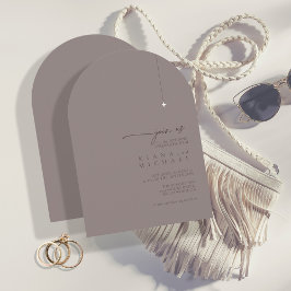 Chic Neutralts Bröllop Warm Grått Arch ID1020 Inbjudningar