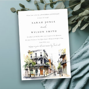 Chic New Orleans Louisiana Bröllop-årsdagen Inbjudningar