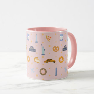 Chic New York City Pattern Blush Pink Mugg
