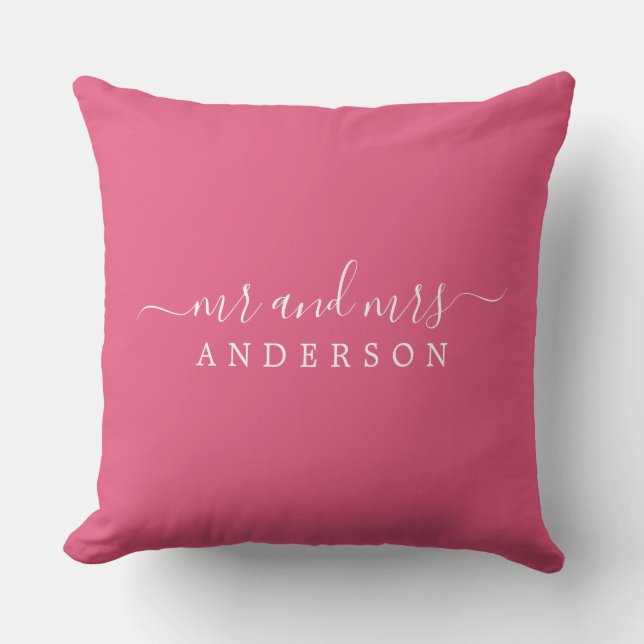 Chic Newlyed Shock rosa Monogram Kudde (Framsida)