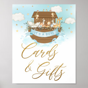 Chic Noahs Ark Boy Cards and Gifts Tabletop Sign Poster