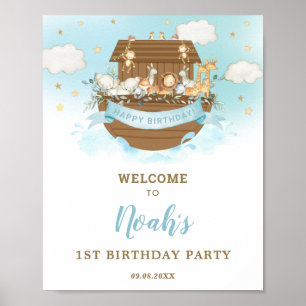 Chic Noahs Ark Boy Födelsedagsfest Välkommen Poster
