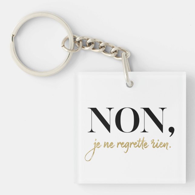 Chic Non Je Ne Regrette Rien Quote Black & Guld (Framsidan)