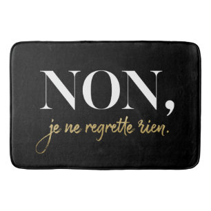 Chic Non Je Ne Regrette Rien Quote Black & Guld Badrumsmatta