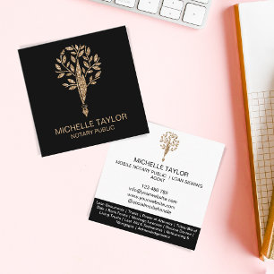 Chic Notary Loan Signing Agent Innehåll Writer Cop Fyrkantigt Visitkort