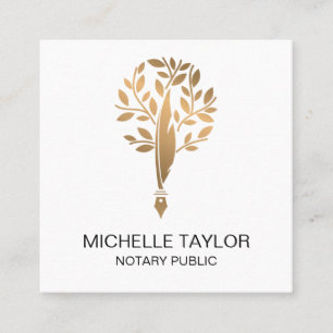 Chic Notary Loan Signing Agent Innehåll Writer Cop Fyrkantigt Visitkort