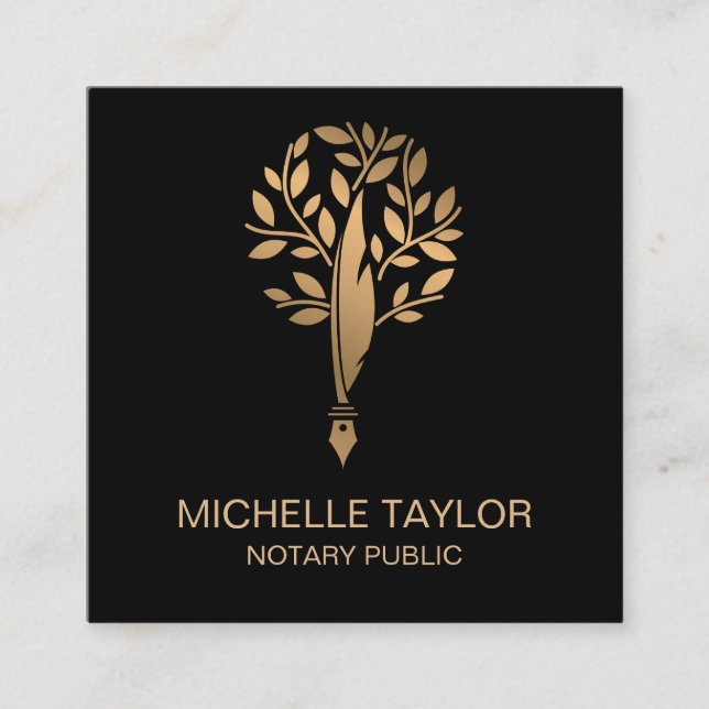 Chic Notary Loan Signing Agent Innehåll Writer Cop Fyrkantigt Visitkort (Framsida)
