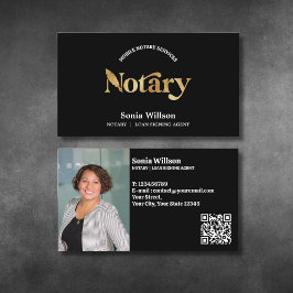 Chic Notary Public Loan Signing Photo QR-kod Visitkort