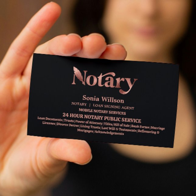 Chic Notary Public Ro Guld Loan Signing Agent Visitkort (Skapare uppladdad)