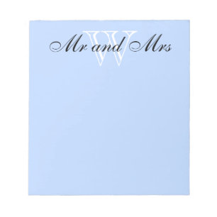 CHIC NOTEPAD_-"" Herr och Fru" WHITE/BLUE Anteckningsblock