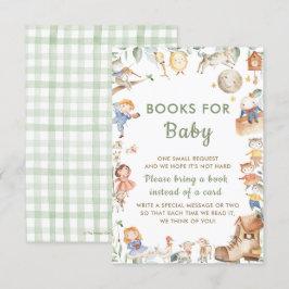 Chic Nursery Rhyme Greenery, ta med ett Bok-kort Inbjudningar