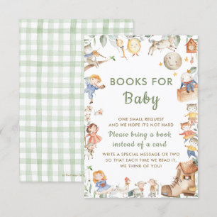 Chic Nursery Rhyme Greenery, ta med ett Bok-kort Inbjudningar