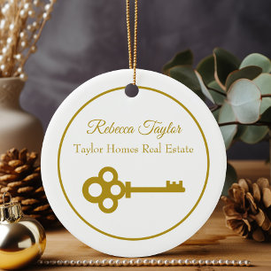 Chic Nyckel Realtor-julen för Anpassningsbarna God Julgransprydnad Keramik