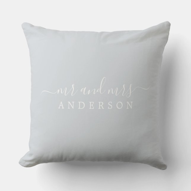 Chic Nyligen Mr. Ice Blue Monogram Kudde (Framsida)