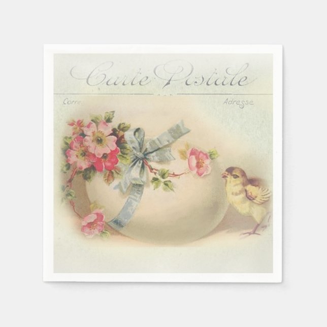 Chic och ägg från Victorian Påsk Pappersservett (Framsidan)