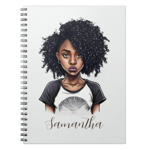 Chic och Classy Afro Woman Anteckningsbok