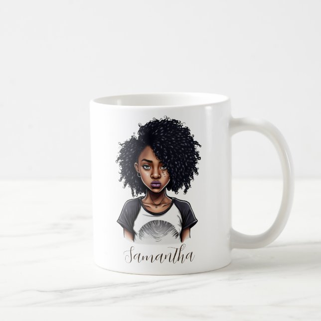 Chic och Classy Afro Woman Kaffemugg (Höger)