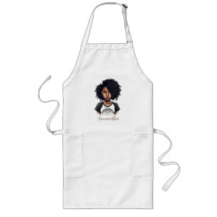 Chic och Classy Afro Woman Långt Förkläde