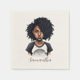 Chic och Classy Afro Woman Pappersservett
