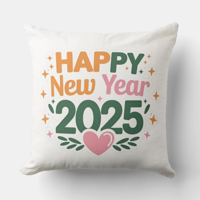 Chic och Comfy: Nytt år 2025 med kärlek Pillow Kudde (Framsida)