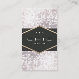 Chic och Elegant Black and White Bokeh Visitkort