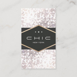 Chic och Elegant Black and White Bokeh Visitkort