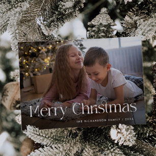 Chic och Elegant God jul Photo Julkort