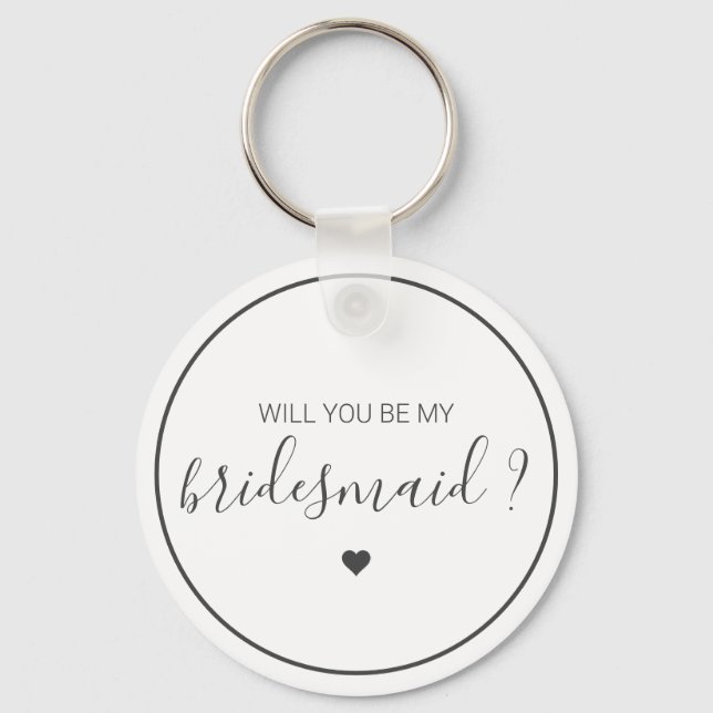 Chic och Elegant Kommer du att bli min Bridesmaid Nyckelring (Framsida)