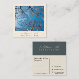 Chic och Elegant modern minimalistisk fotografi Sq Fyrkantigt Visitkort